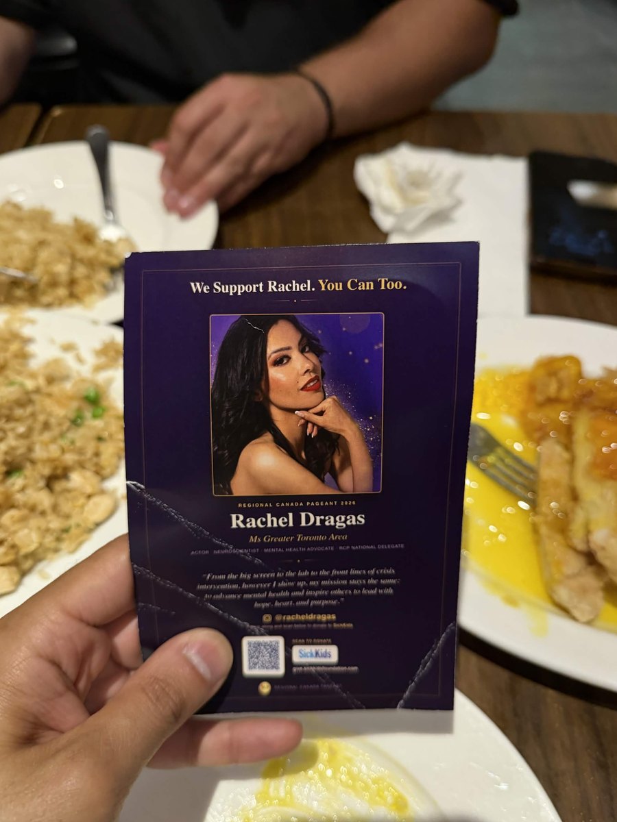 Supporter card at a downtown Toronto restaurant table