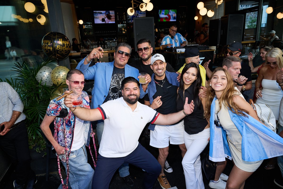 Guests inside Vagabondo Restobar during the FIFA World Cup Final watch party held for SickKids